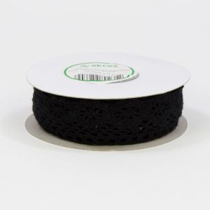 Wstążka koronkowa Akces Czarna, 5y x 25mm
